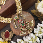 Vriksham Designer Lotus With Floral Hasli With Gold Plated Neckpiece-Pearal-J3305